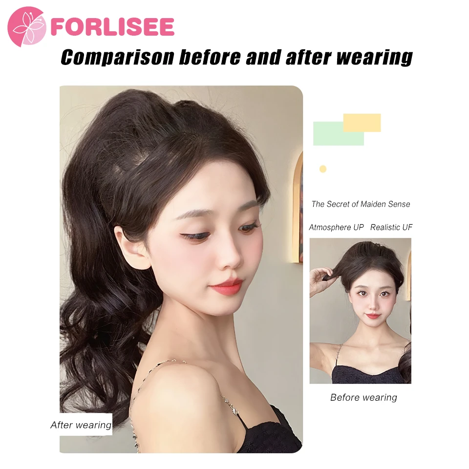 FOR Synthetic PonyTail Long Layered Flexible Wrap Around Fake Tail Hair Extensions Natural Curly Hairpiece For Women