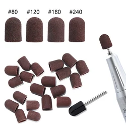 TP Sanding Bands Block Caps Purple Grit #80/120/180 Sanding Caps Electric Nail Drill Bit for Manicure Pedicure Milling Accessory