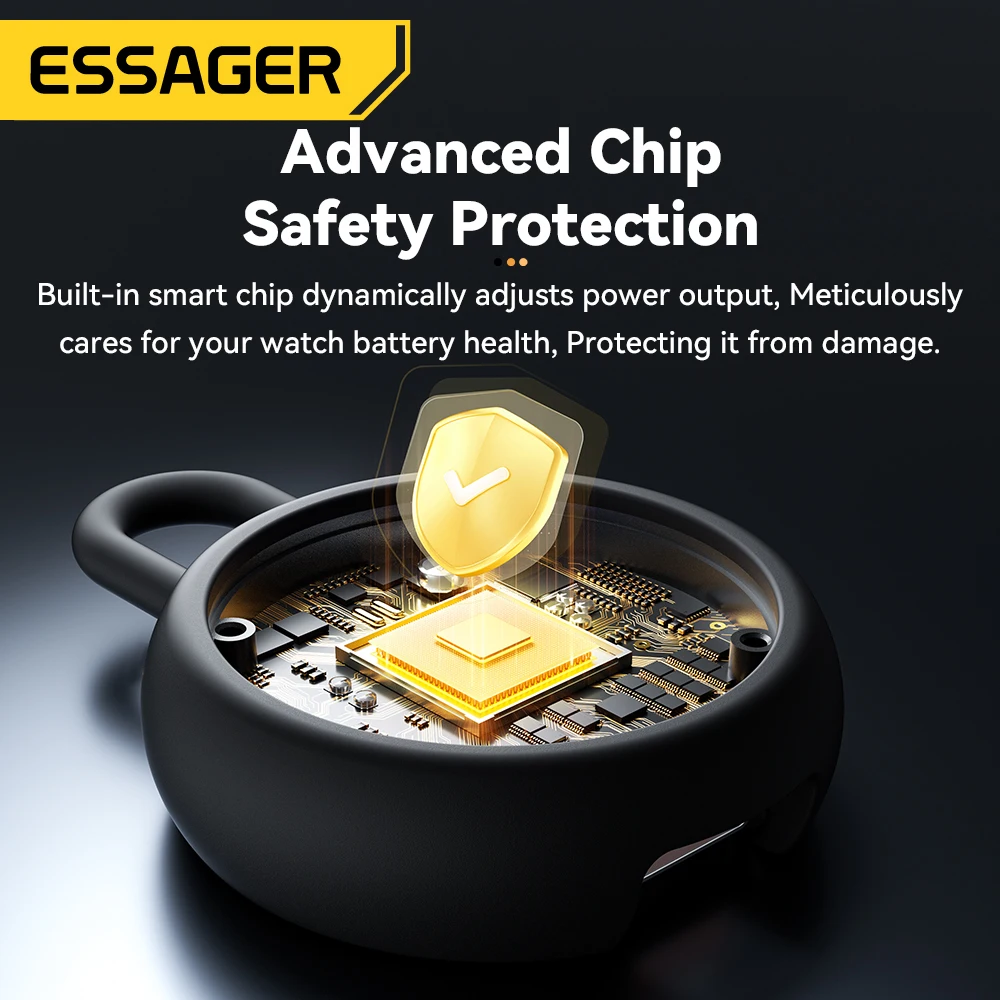 Картина 3: Магнитное беспроводное зарядное устройство Essager для iWatch, портативное USB-зарядное устройство Type C для IWatch Series 9, 8, 7, 6, 5, Ultra 2, SE