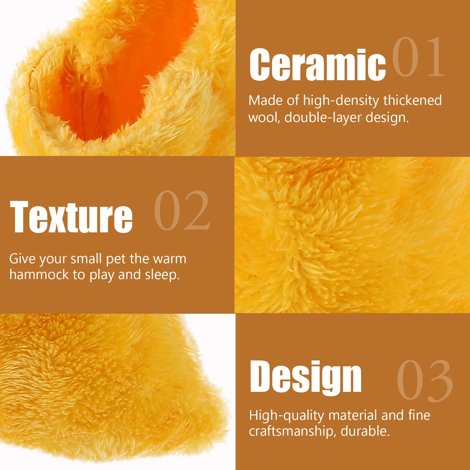 

2Pcs Hamster Hammocks with Hanging Rope Small Animal Sleep Nest Warm Soft Bed for Squirrels Mice Parrots Pet Cage Furniture