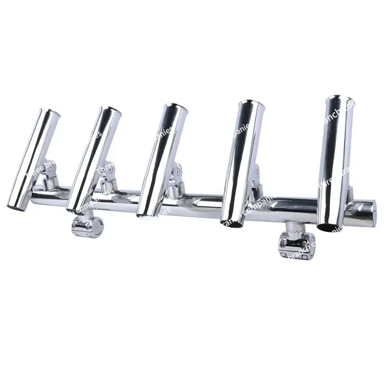 5-Pipe row fishing rod holder, marine yacht hardware accessories stainless steel