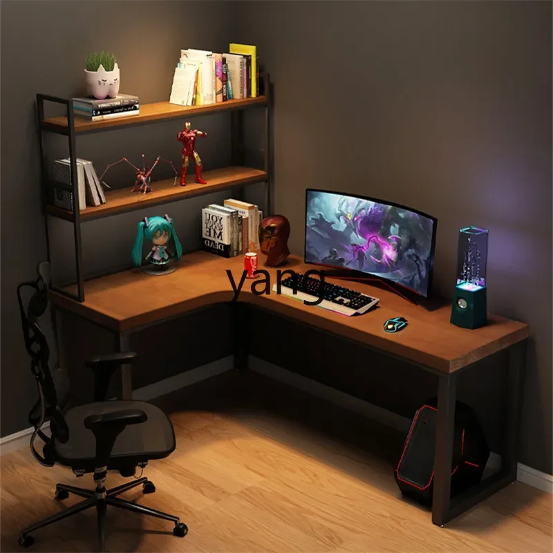 LH solid wood corner desk rack combination L-type computer desktop integrated table home corner office corner