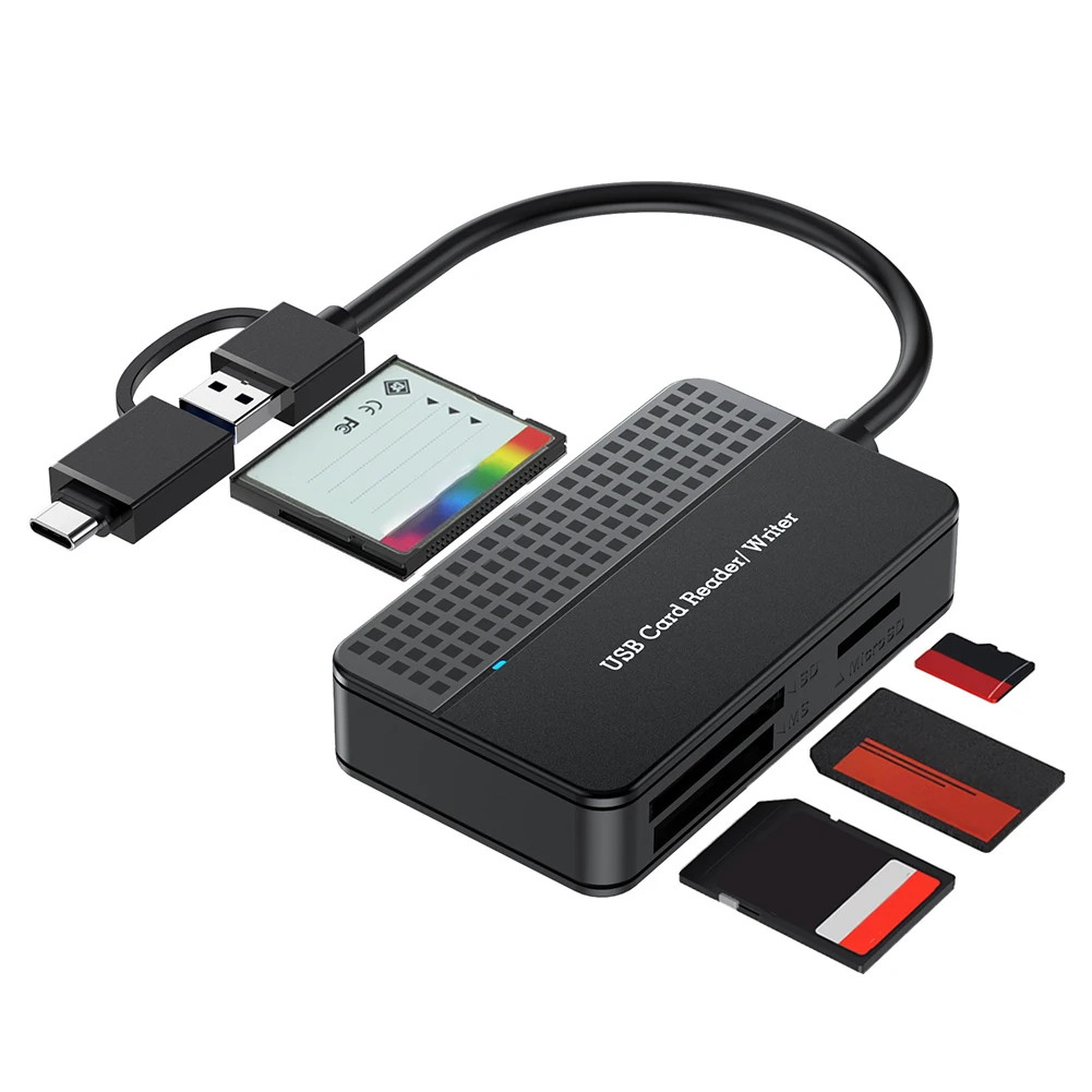 USB 3.0 ประเภท C เครื่องอ่านการ์ด USB 5Gbps หน่วยความจำเครื่องอ่านสมาร์ทการ์ด 20 ซม.สายเคเบิลแฟลชการ์ดอะแดปเตอร์ SD TF CF MS