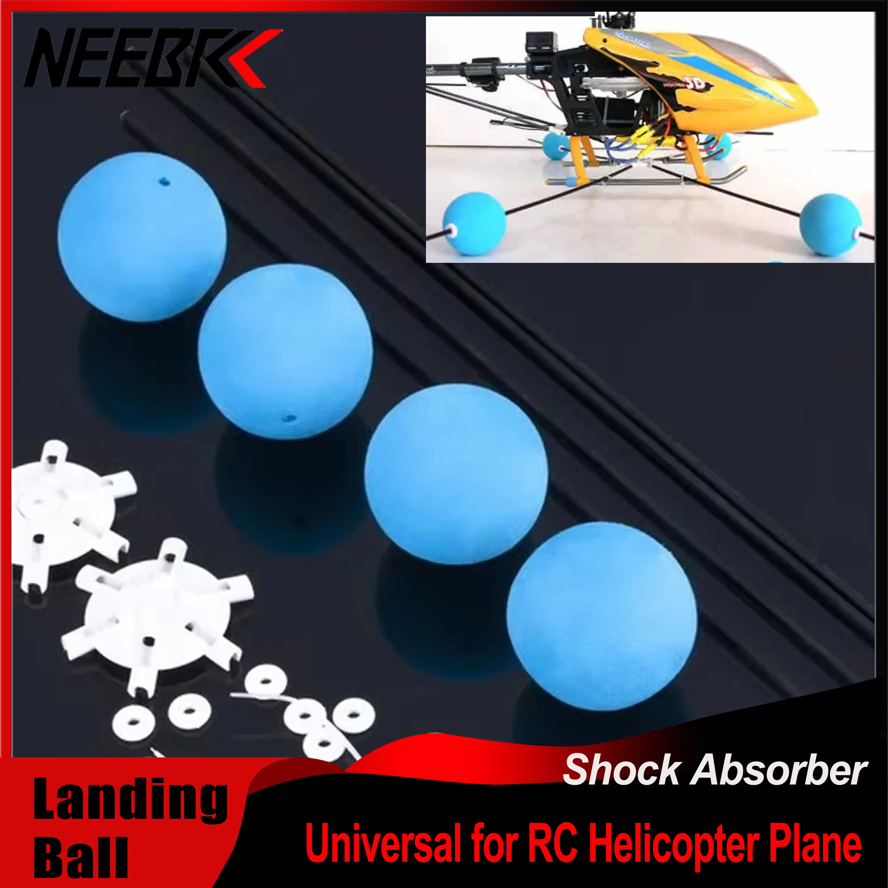 

NEEBRC Landing Gear Frame Training Gear Shock Absorber Sponge Ball Kit for RC Plane Helicopter FPV Racing Drone Blade 500 450