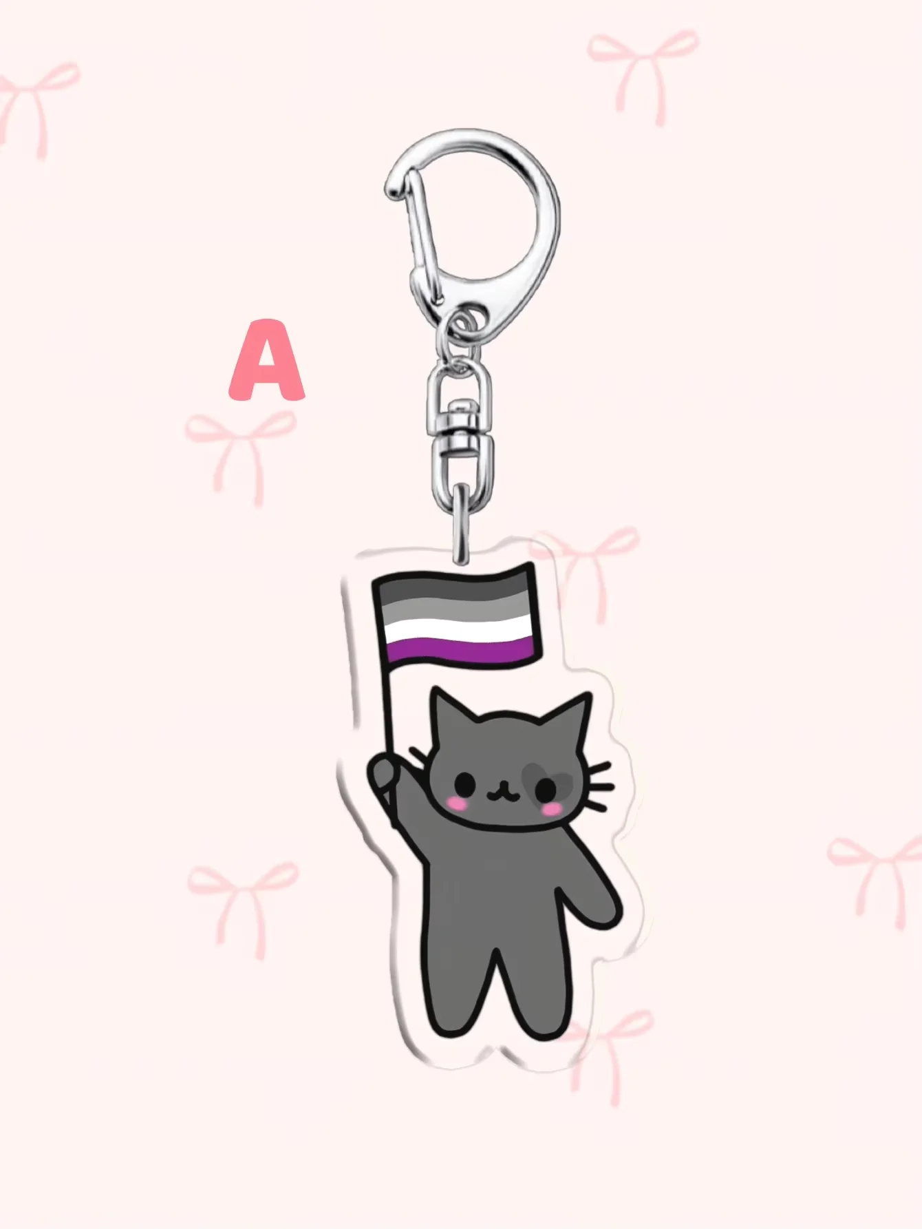 1 Piece / 7 Pieces Lgbtq Pride Month Cat Acrylic Keychain, Cute Cartoon Cat Holding a Multicolored Flag, Various Flag Designs. Can Be Used to Decorate Bags, Car Keys, Lanyards, and Cell Phones, and Is Suitable for Friends, Family, Teachers, and Students to Give Each Other Gifts, and Is an Ideal Choice for Parties, Graduation Season, and Pride Month.