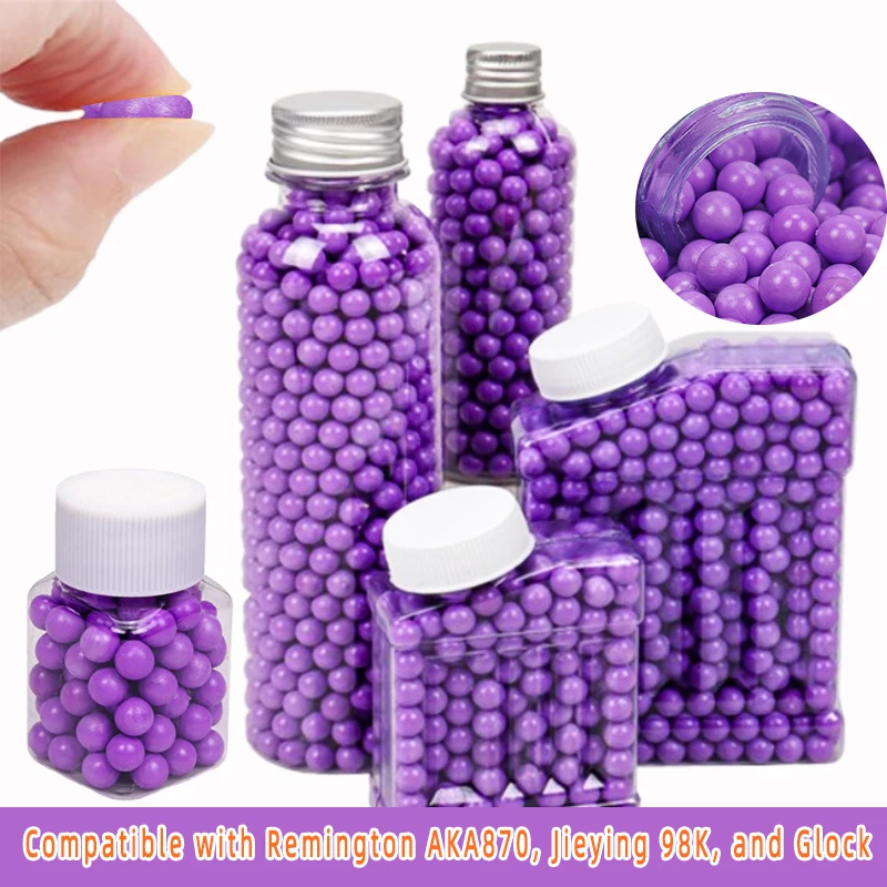 

Kids Toy Gun Purple 7-8mm Soft Rubber Safe Bullets Round Balls Outdoor Shooting Game Ammo