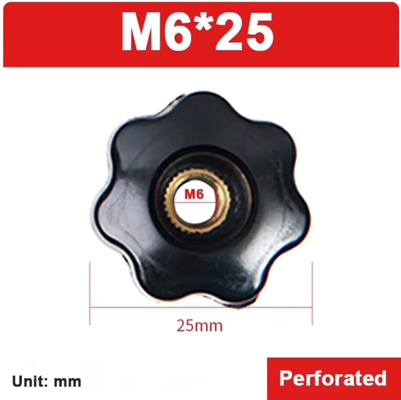 1-20Pcs  M4 M5 M6 M8 M10 -M16 Plum Bakelite Hand Tighten Nuts Through-Hole Star Mechanical Thumb Nuts Clamping Knob Manual Nuts