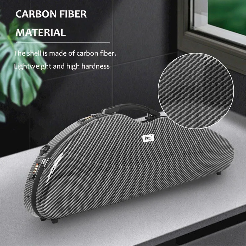 4/4 Fiberglass Luxury Violin Box Shoulders Portable Drop-proof Stress-resistant Triangle Violin Box Musical Instrument Accessory