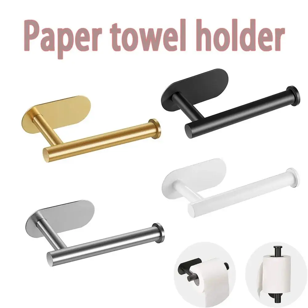 304 Stainless Steel Toilet Paper Holder, Self-adhesive, Non-perforated, Towel Holder for Bathroom/RV/Toilet Tissue Holder