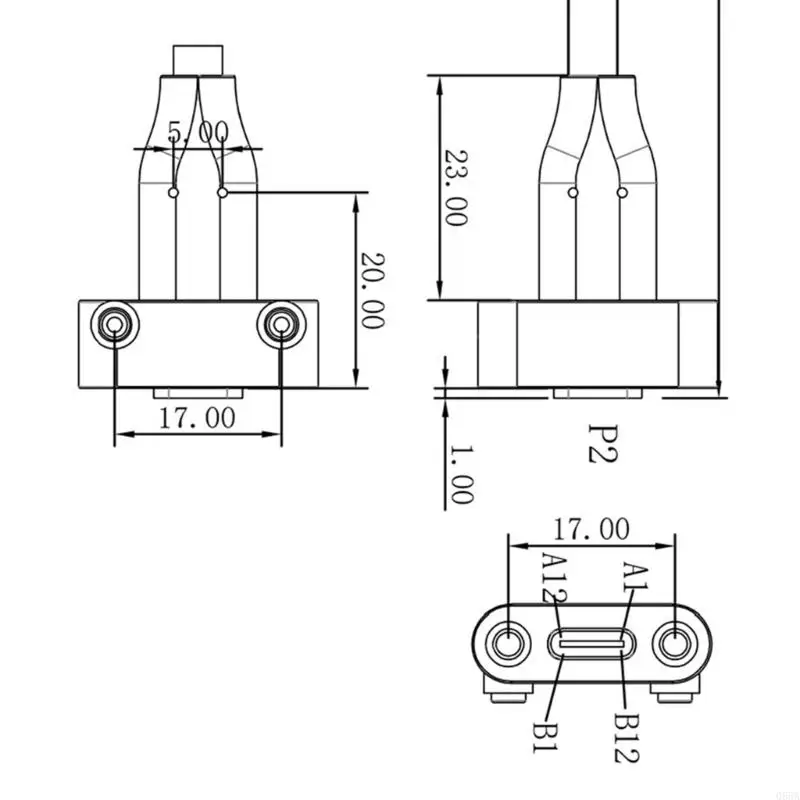 Tipo C fêmea para IDC20p Adaptador cabeceira do cabeçalho feminino 20pin Dados 066a