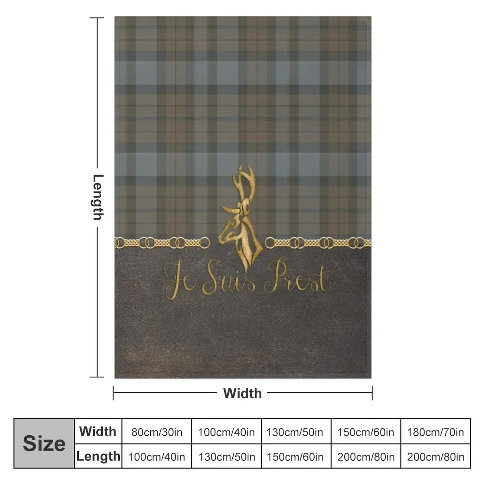 Leather and tartan - Je suis Prest Throw Blanket Flannel Bed linens Decoratives Decorative Sofas Blankets