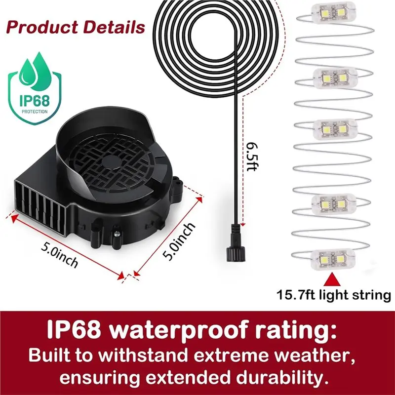 Wentylator dmuchający A93G do dmuchanych elementów, dmuchawa do dmuchanych zabawek, do użytku wewnątrz i na zewnątrz, wtyczka US