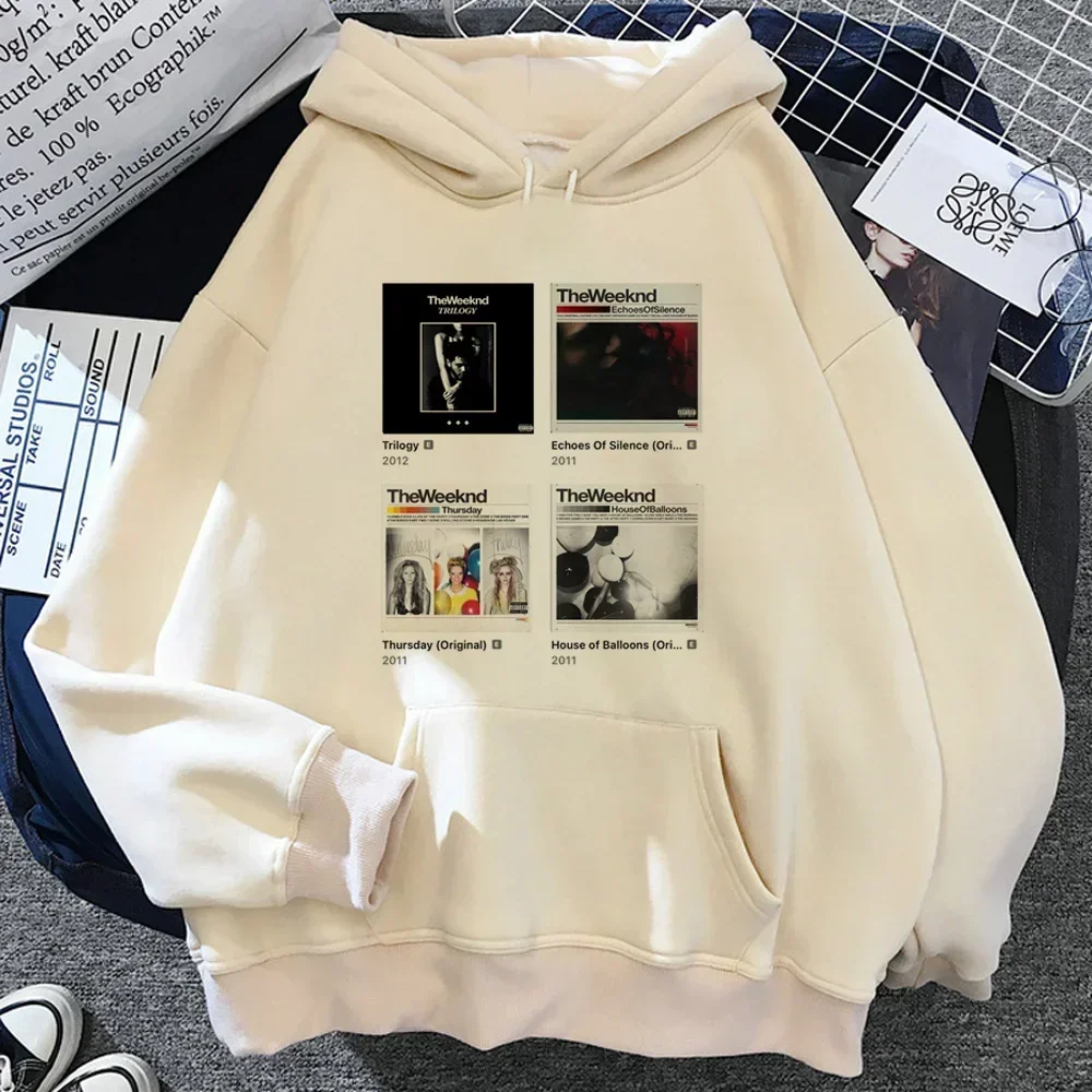 The Weeknd Hoodies Women Vintage Fleece Hood Sweatshirts Women Japanese Pullover Winter Clothes Women