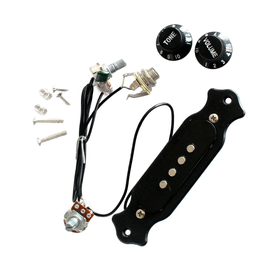 Guitar Pickup With Volume & Tone Rotary Knob for 4 Strings E-cigar Box Guitar Durable And Safe for Your Guitar