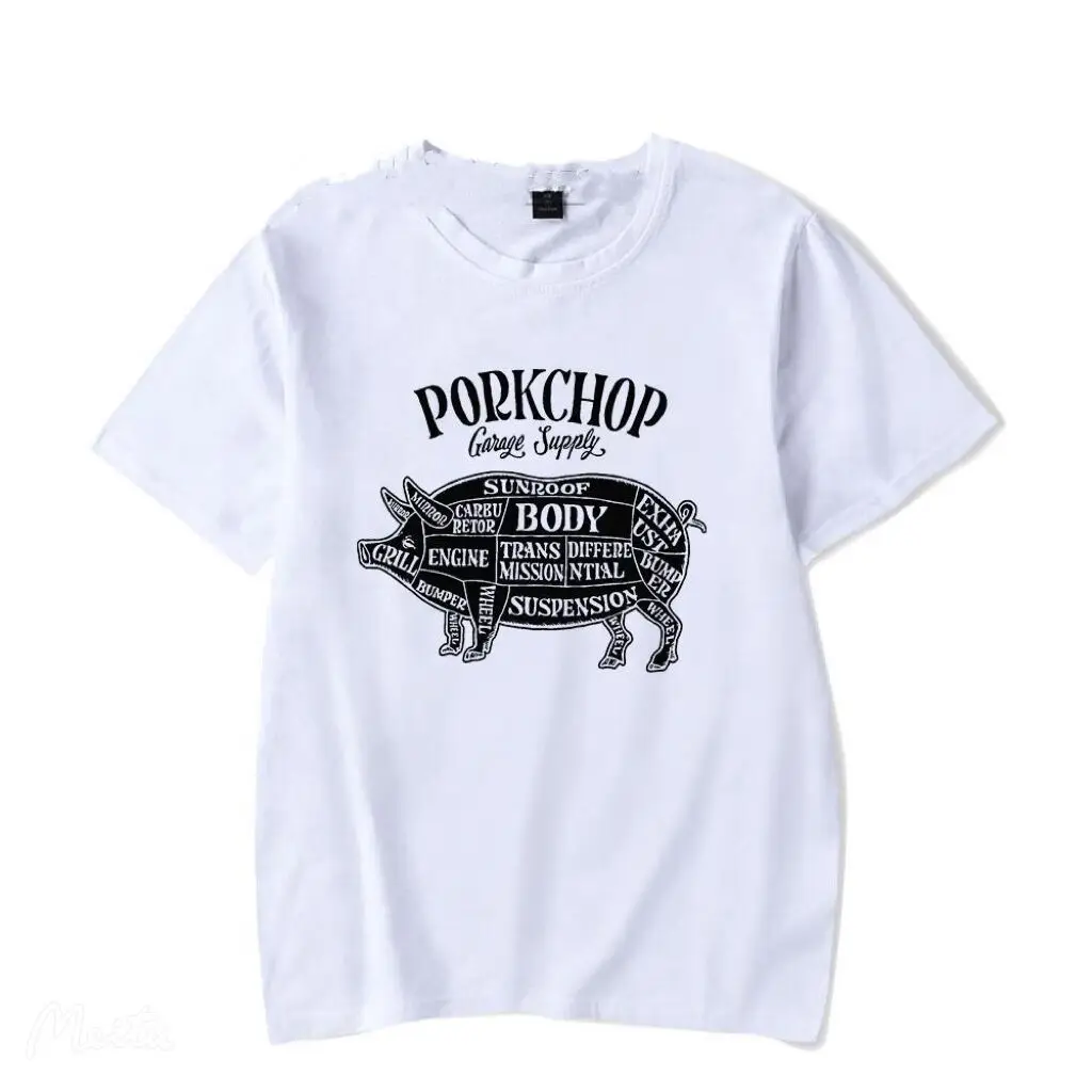 T-shirt court décontracté pour hommes et femmes, Porkchop Garage Shakira, Rock Roll Spring Ropa zones bre, Vintage Streetwear