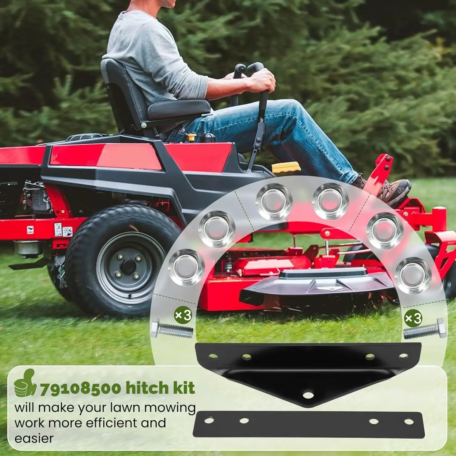 مجموعة وصلة المقطورة لـ Gravely ZT HD، PRO-Turn ZX/Z، Compact-PRO & Ariens Zenith، 500 رطل، فولاذ عالي التحمل #5