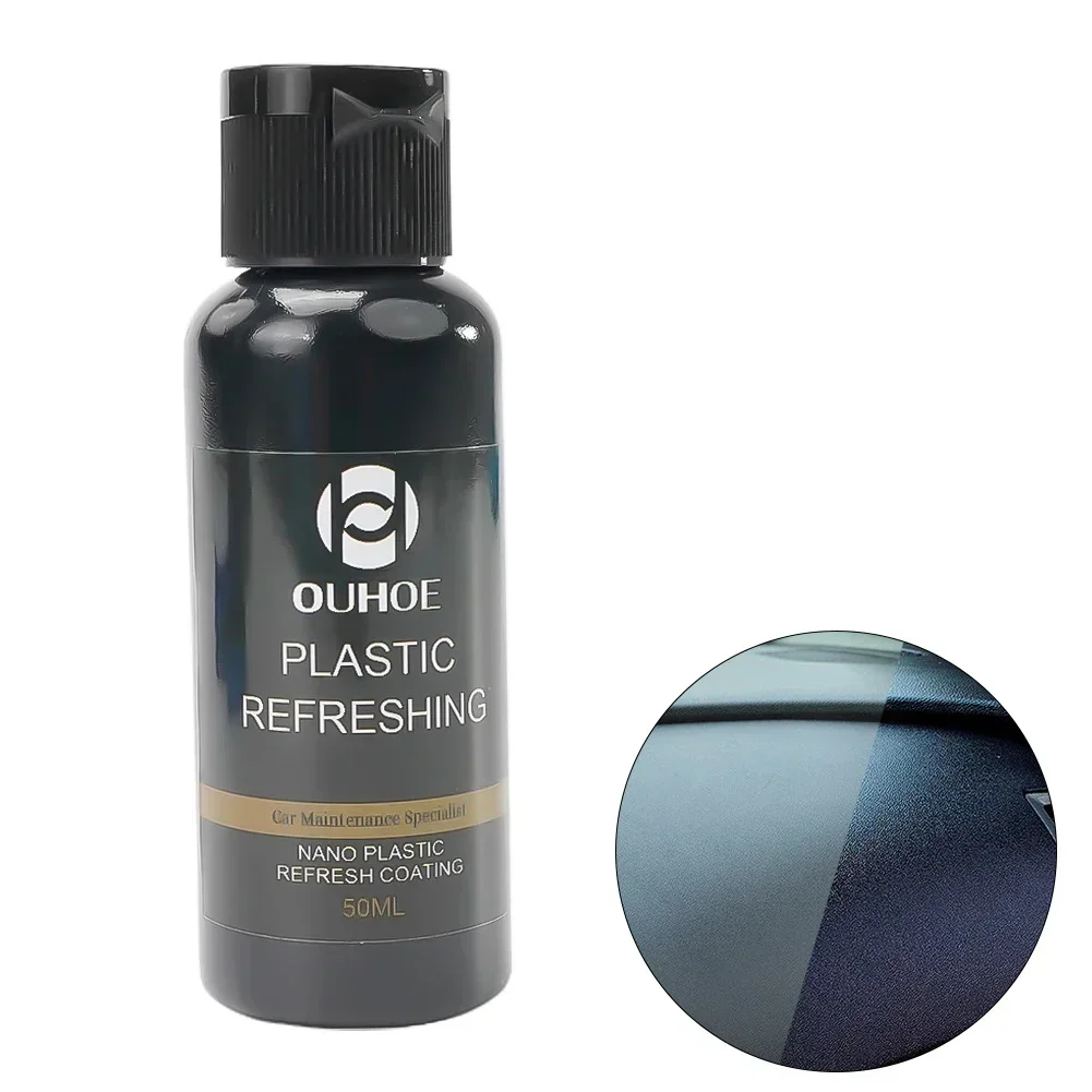 Universal Plastic Renovator 30/50ML Coating For Auto Plastic Rubber Repair Clean Restore Gloss Black Shine Seal Brighten Retread