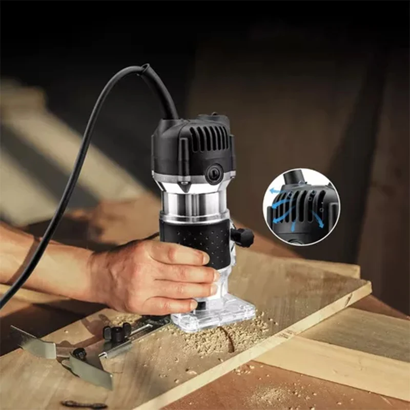 2026 hot sell Small Multifunctional Cutter Milling Power Tools Wood-working Edge 800W Electric Wood Trimmer Palm Router Machine