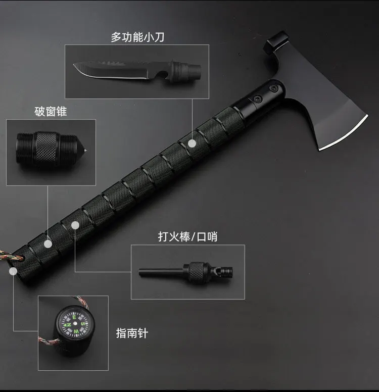 High-quality  Outdoor Survival Multifunctional Hammer Axe EDC Chopping Wood T actical Axe Camping Home Use Cut Down Hand Tools
