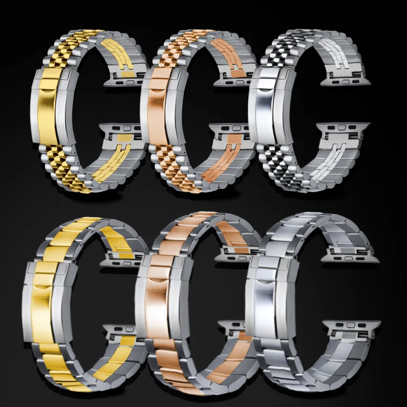 

Steel Strap Watch Strap Men and Women Double-Security Buckle Stainless Steel Solid Stainless Steel SuitableiwatchS10/S9Apple Wat
