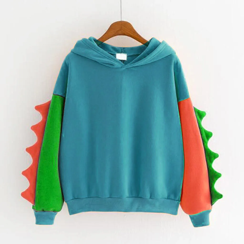 Women Kawaii Dinosaur Hoddie Loose Sweatshirt Long Sleeve Top Fashion Funny Pullover Autumn Clothes Women\'S Autumn Clothing