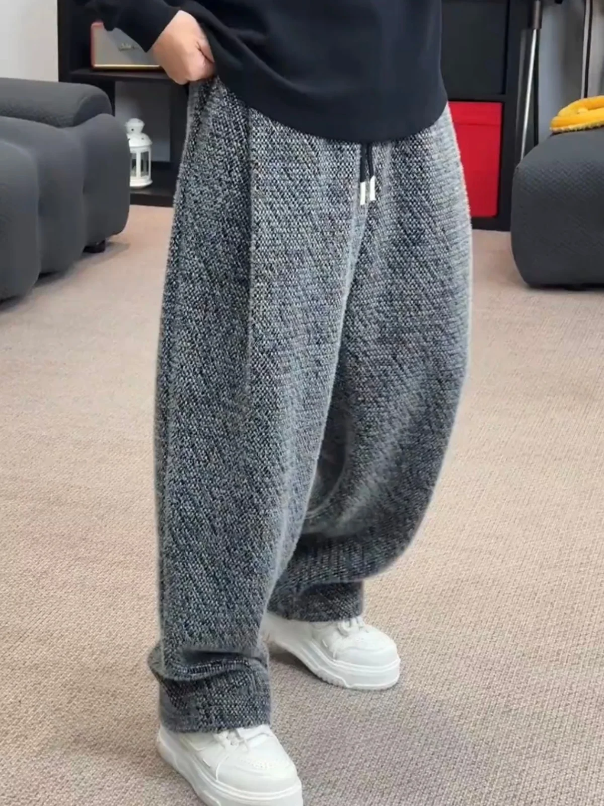 

Men's Thiened Velvet Straight Leg Casual Pants Autumn Winter New Sle Soft Skin-friendly Faionable All-match Spor Wide...