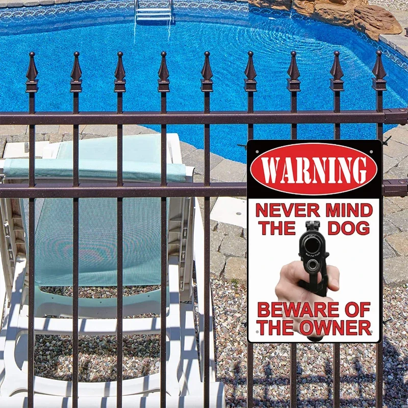 Warning Tin Sign Private Property Gun No Trespassing  Retro Vintage Plaque Danger Vedio Safety Home Door Street Bar Wall Decor