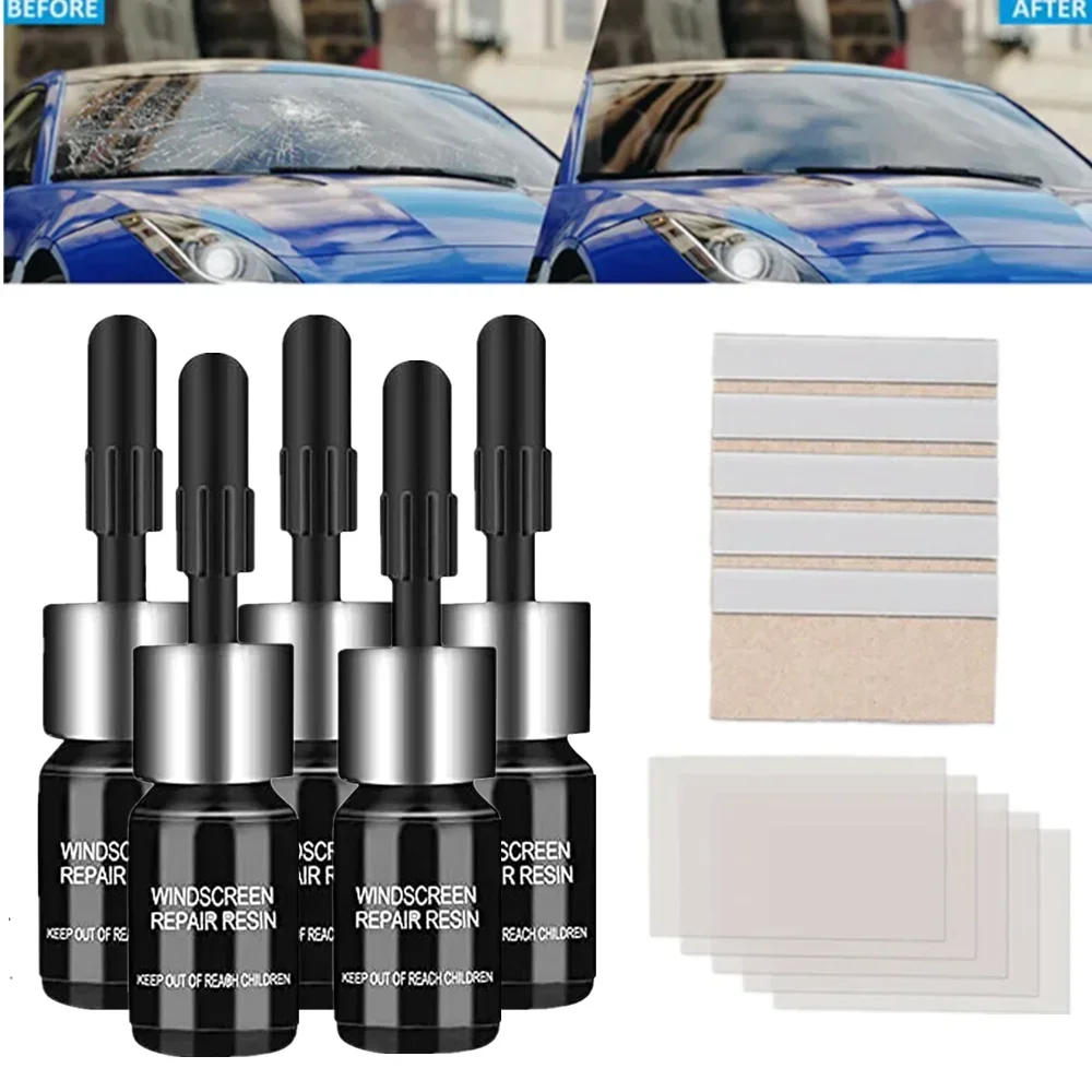 1-4pcs Car Windshield Windscreen Glass Repair Resin Kit Auto Vehicle Casement Fix Tools Car Windshield Cracked Repair Glue