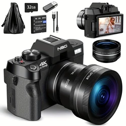 NBD Compact Digital Photography Camera4K Wireless Network Camera Retro Vlog Recorder YouTube 48MP Camera 3