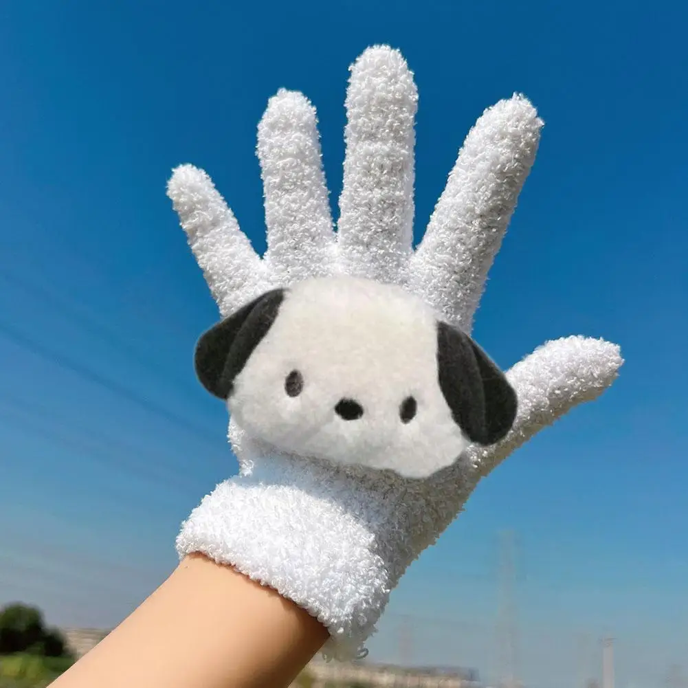 Kawaii Winter Warm Thickened Mittens Student Cycling Outdoors Knit Accessories Xmas Gift Lovely Anime Gloves