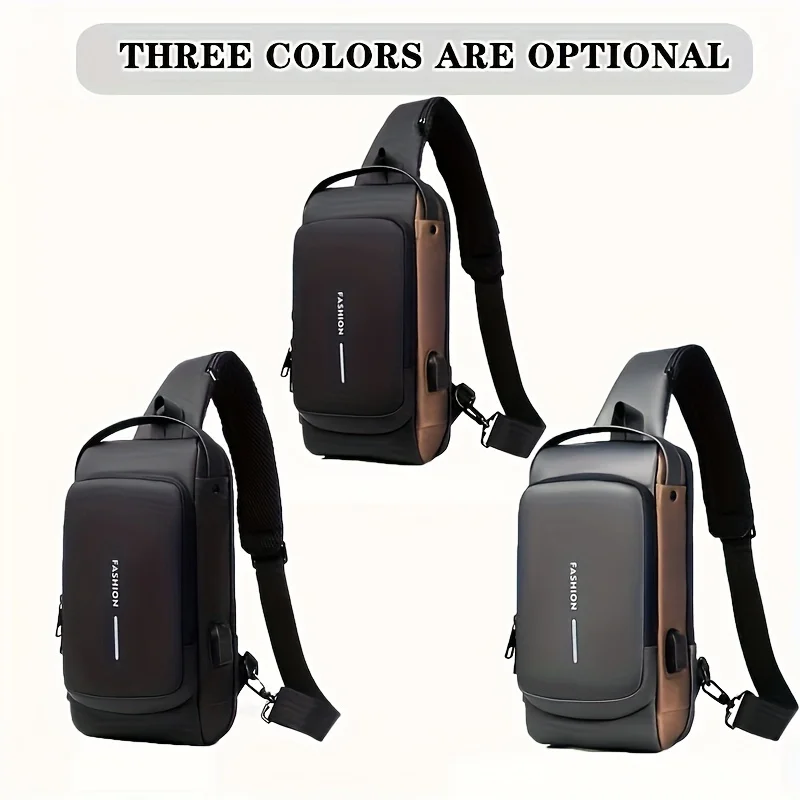 Waterproof Motorcycle Bag Chest Bags for Men Women USB Charging Sport Sling Anti-theft Shoulder Bag Crossbody Backpack