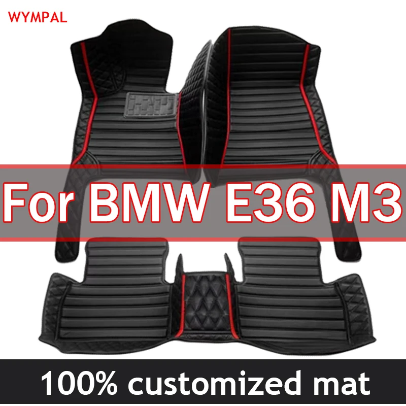 

Custom Automotive Car Floor Mats For BMW E36 M3 1995 1996 1997 1998 1999 Auto Luxury Leather Men Women Car Mats Full Coverage