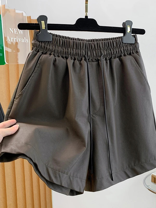 Authentic High Waist A-Line Wide Leg Black Pants Autumn Winter Outerwear Booty Shaping Casual Style Polyester Fiber Ladies