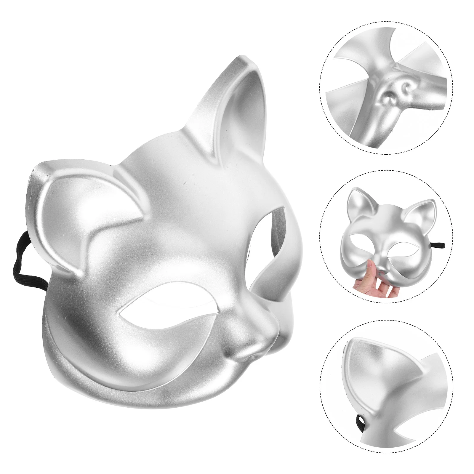 

Cat Face Mask Kit Blank Masks Animal The Halloween Dancing Party Plastic Catmask Decorative