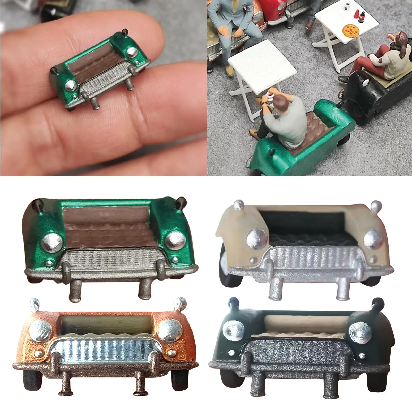 1:64 Diorama Sofa Model for Miniature Scenes, Diorama Street Decoration Accessories