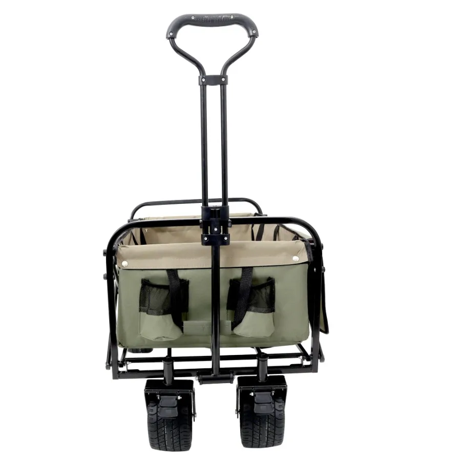 

Collapsible Foldable Wagon Cart with strapping system Beach Wagon Utility Cart Utility Wagon Grocery Cart for for Camping Shopp