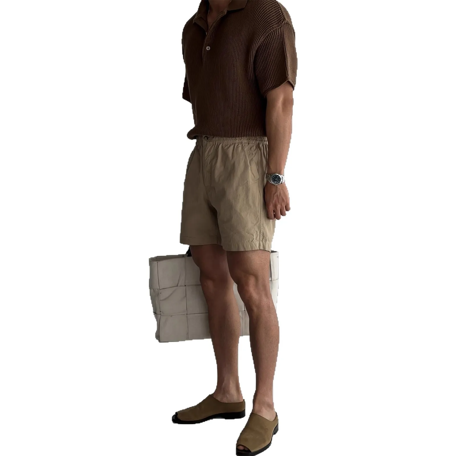 Casual shorts men's summer loose trend straight sports quarter pants loose versatile high quality pants