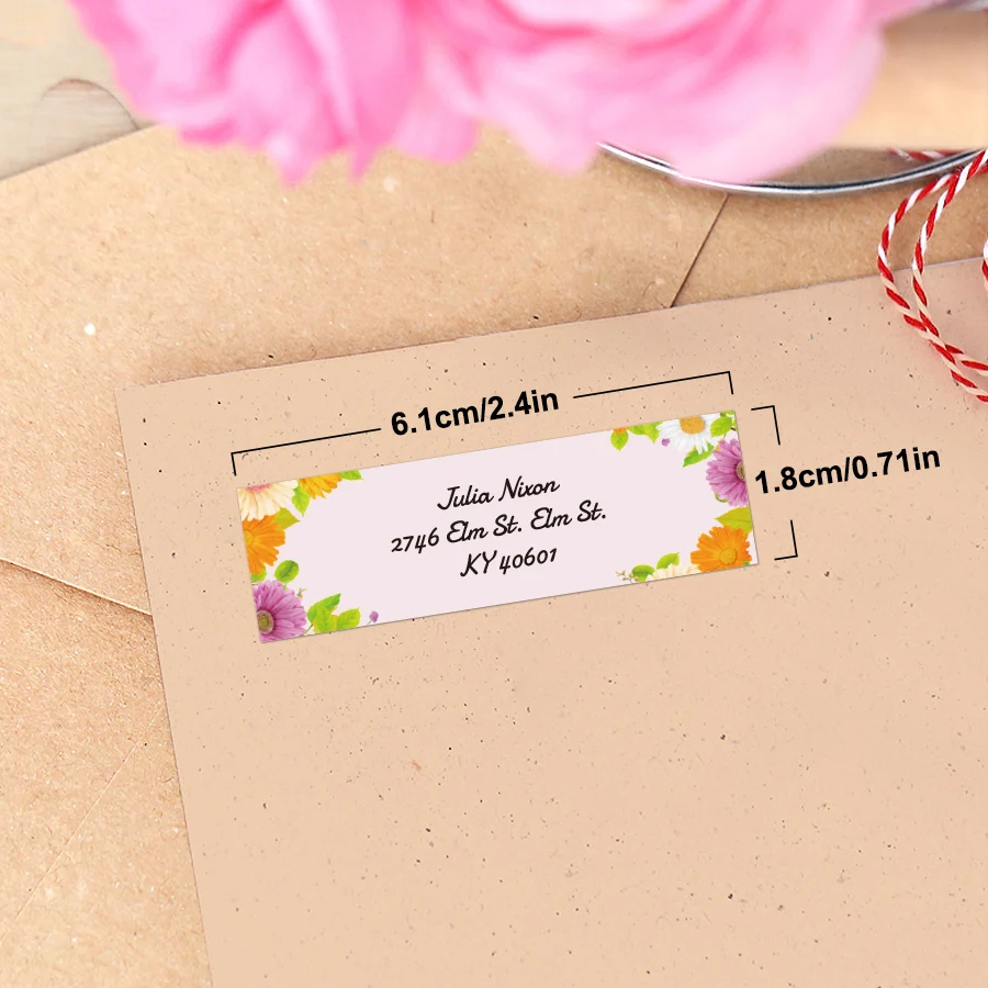 Custom colorful plants sticker, scratch-resistant, waterproof address labels. Ideal for envelopes, invitations, cards, gifts