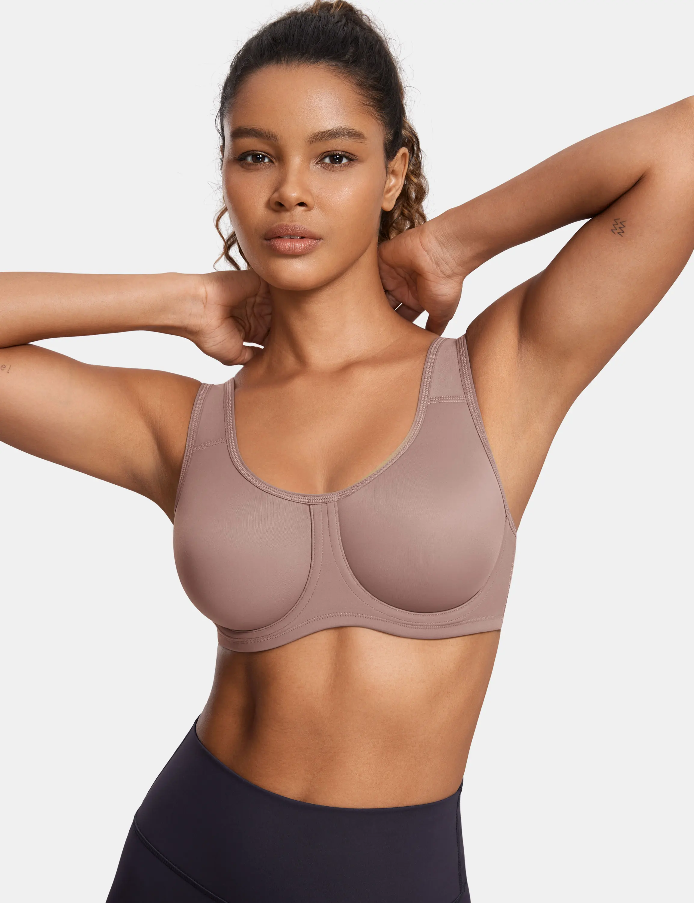 SYROKAN Breathable Women Sport Bras Solid Plus Curve Gym Fitness Workout Underwear Underwire Activewear Sportwear Tops Yoga