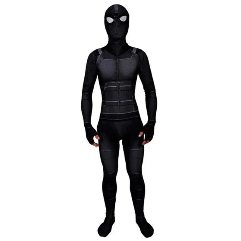 Halloween Ver Van Huis Spidercosplay Stealth traje negro Zentai traje adultos niños mono hombres monos de fiesta