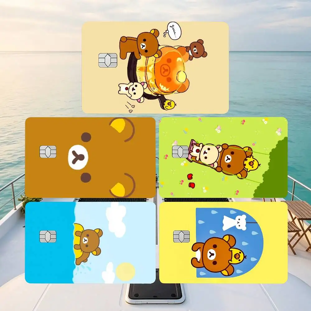 Cartoon Bear R-Rilakkuma Credit Card HD Stickers Game Card Decal Small Chip Waterproof Sticker Gift