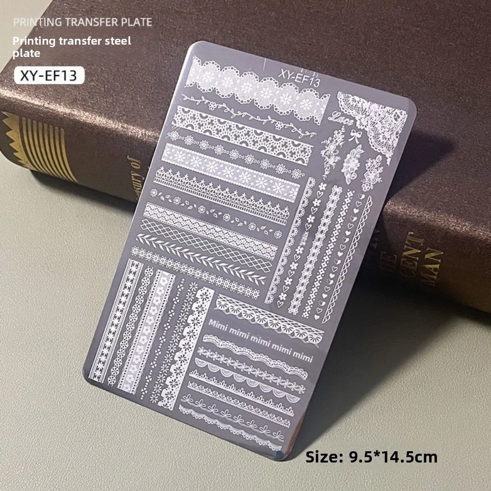 나비 패턴 네일 아트 플레이트 꽃 패턴 재사용 가능한 네일 스탬핑 플레이트 클리어 텍스처 전사 프린팅 템플릿
