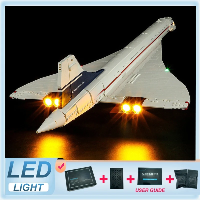 LED Light Kit Suitable for 10318 Concorde Airbus Building Blocks (NO Blocks Only LED Light) DIY Bricks Toys for Children To Gift