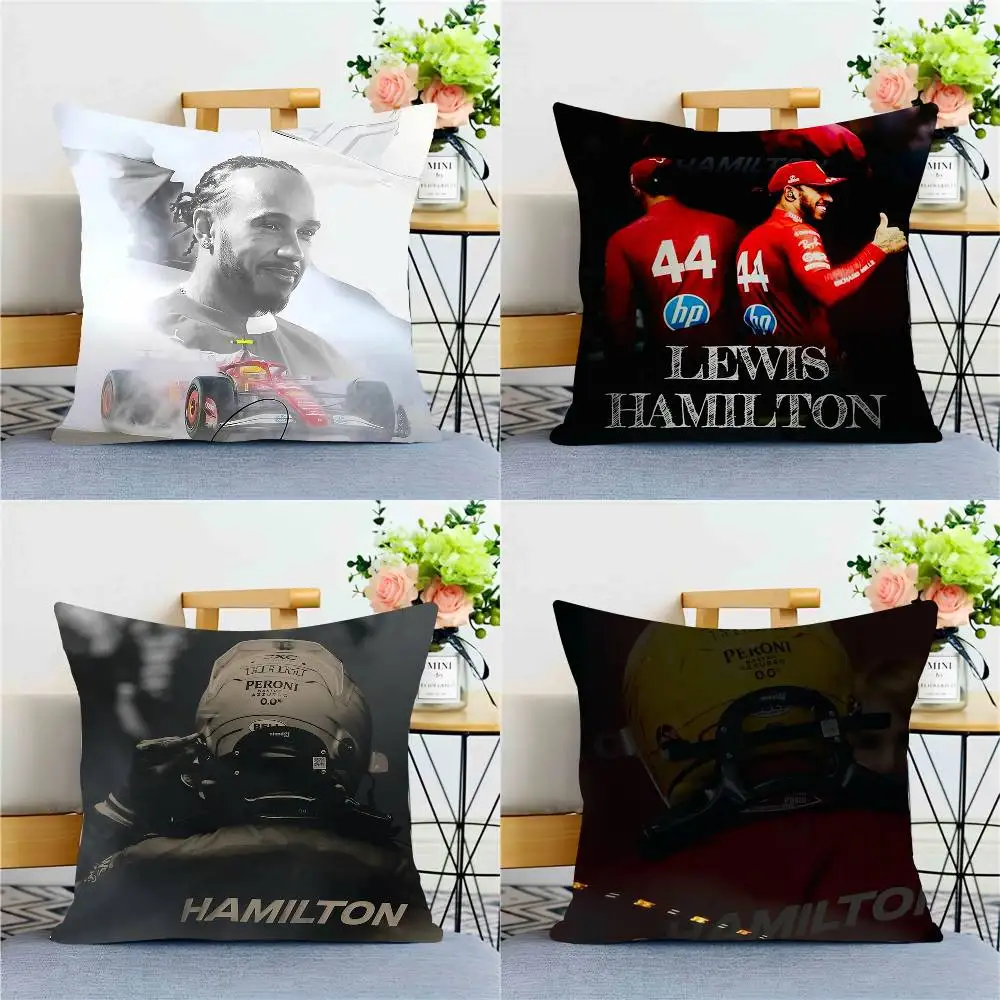 1 STÜCK L-Lewis H-Hamilton 44 Kissenbezug, quadratisch, Schlafzimmer, Sofa, Freizeit, Komfort, Kissen, Auto, Heimdekoration