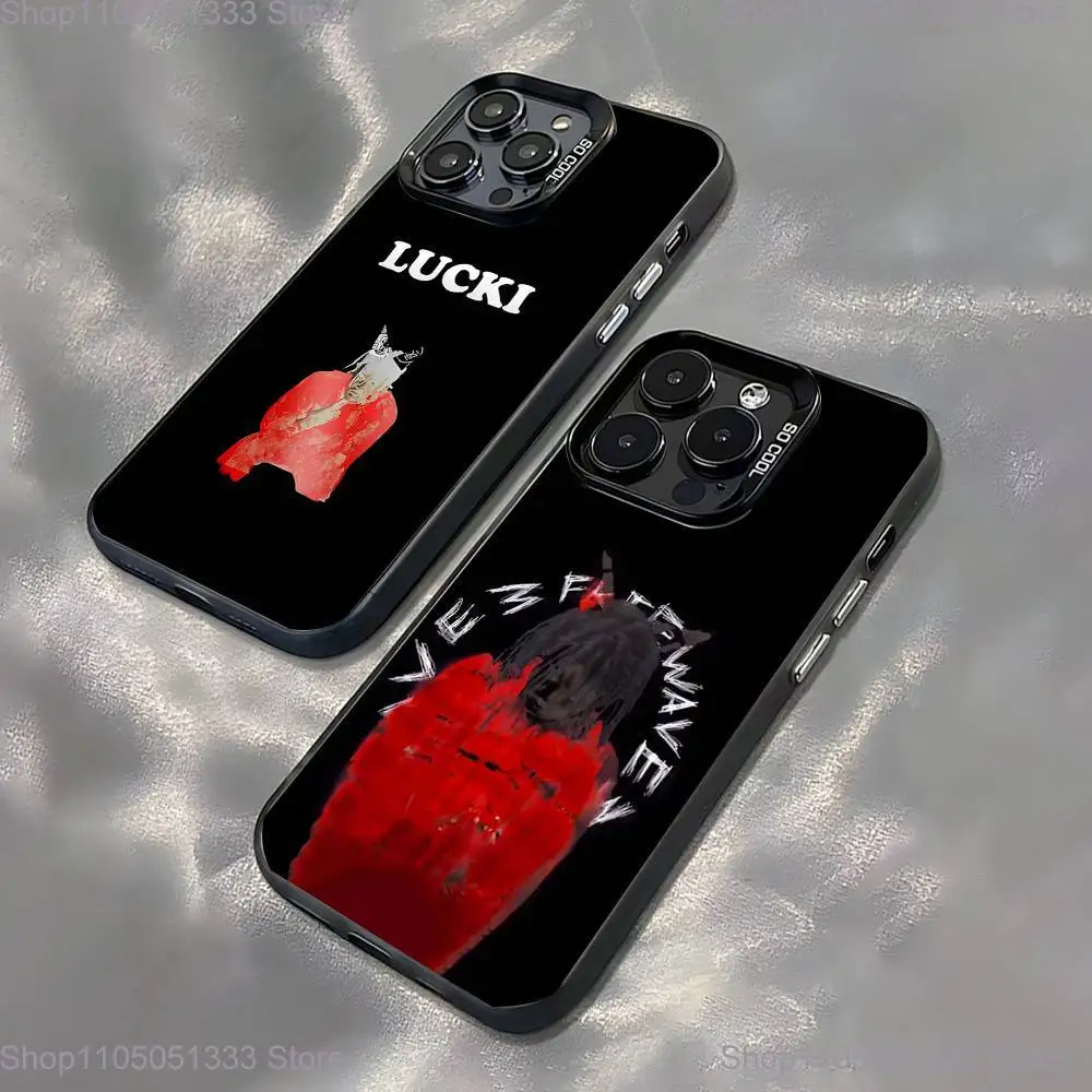 

L-Lucki Rapper Gemini Phone Case For iPhone 16,15,14,13,12,11,Pro,XS,Max,Plus,Mini,SE Black Candy Matte Shockproof Cover