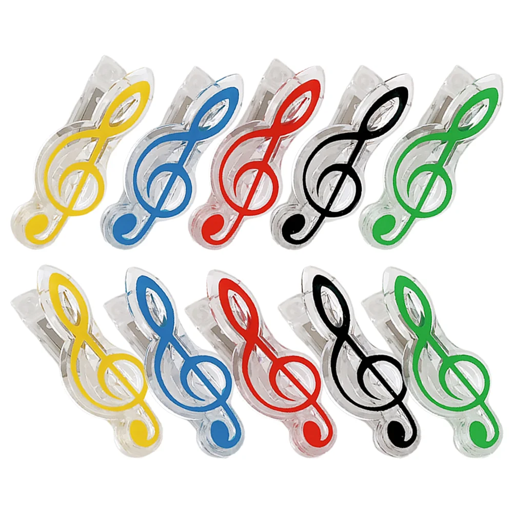 10 Pcs Note Clip Music Paper Stand Clips Supply Holder Book Colorful Musical Themed Decorative Notes