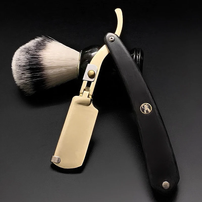 Senior Professional Barber Wooden Shaving Razors Manual Salon Haircut Removal Tools Men Beard Shaving Knife Holder Wholesale