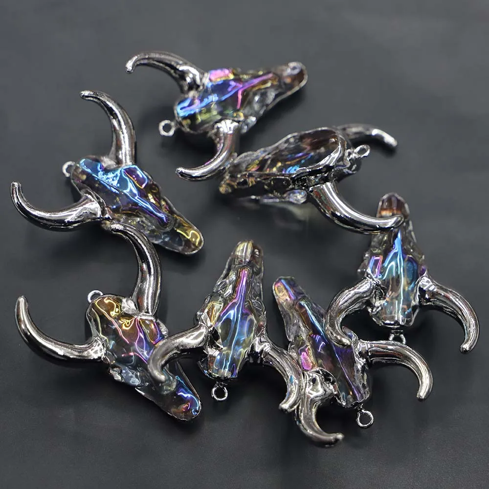 6pcs New product stone Demonic Sheep Head Pendants cure Unisex Necklace Fashion Charms Jewelry Making Accessorie free shipping