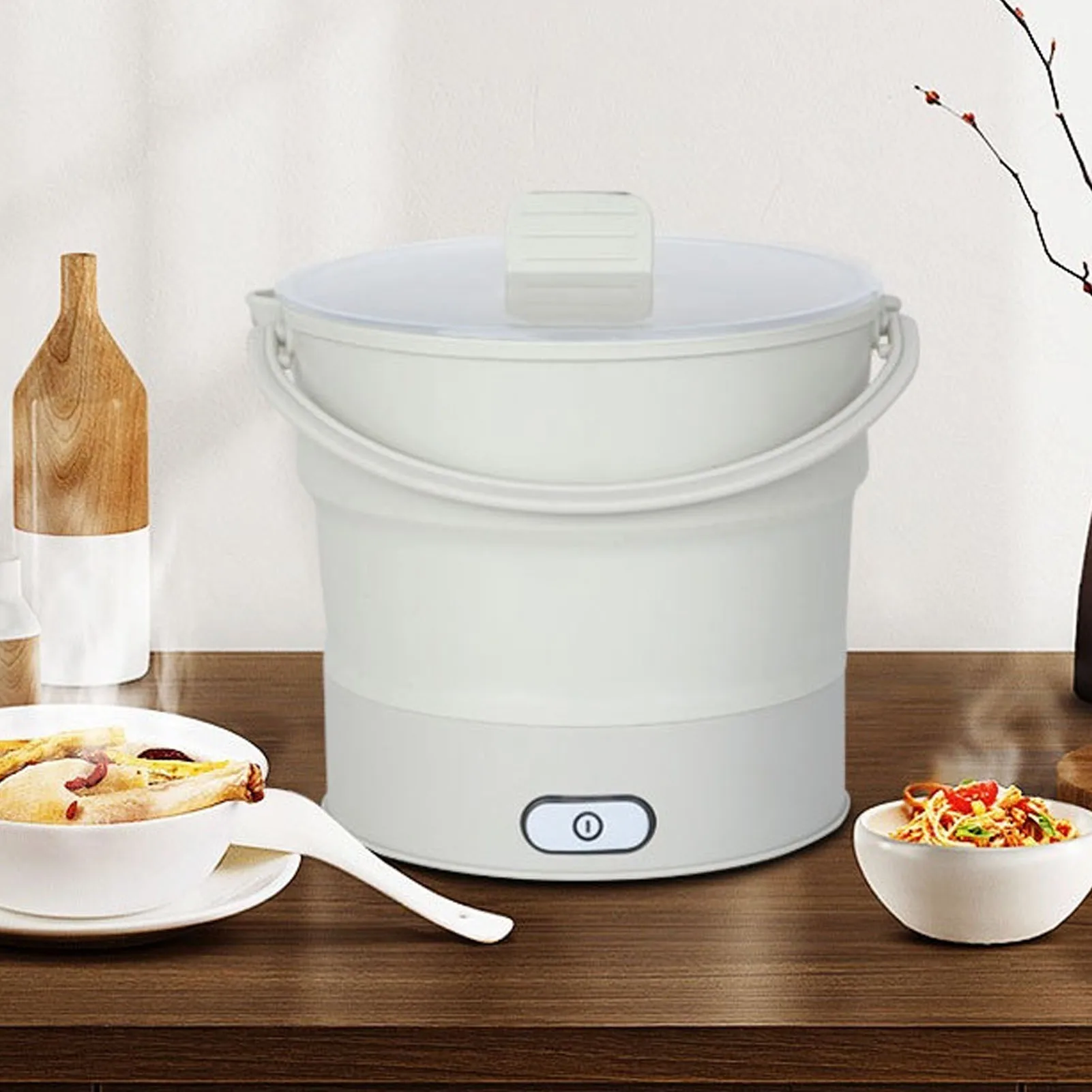 Foldable Electric Cooker Dual Voltage Silicone Fast Heating Multifunctional Electric Hot Pot Cooker