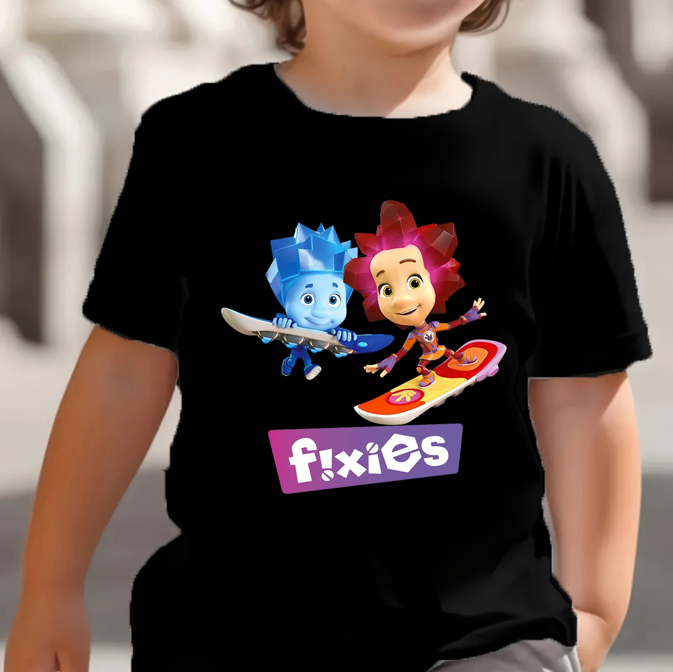 Cartoon The Fixies Print Kids T-shirt Children's Clothing Summer Casual Crew Neck Short Sleeve Tee Girls Clothes Boys Tops Gifts
